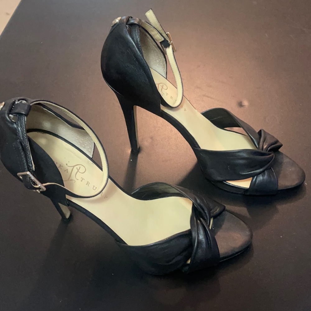 Ivanka Trump Black Ankle Strap Heels